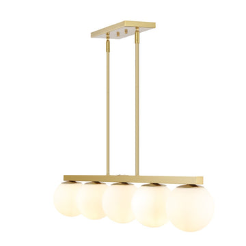 Luca Parisian 45.5" Modern Glam Iron Globe Linear LED Pendant - JONATHAN Y